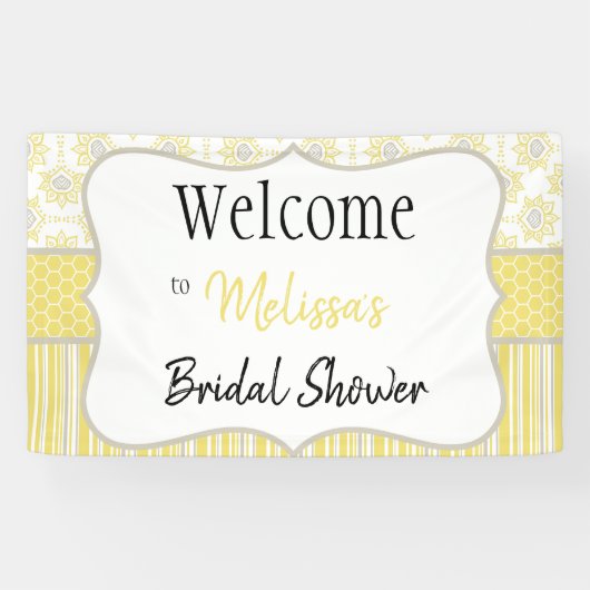 Bijengeel en grijze geometrische banner (Horizontaal)