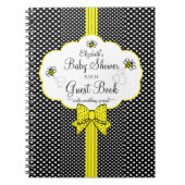 Bijengeel en zwart Baby shower gastboek | Notitieboek (Voorkant)