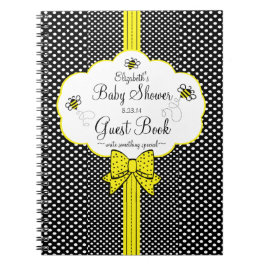 Bijengeel en zwart Baby shower gastboek | Notitieboek