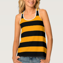 Bijengeel en zwarte stripper Tanktop