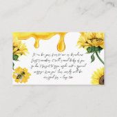 Bijengeel honingkarton voor het spelen van Baby sh Informatiekaartje (Achterkant)