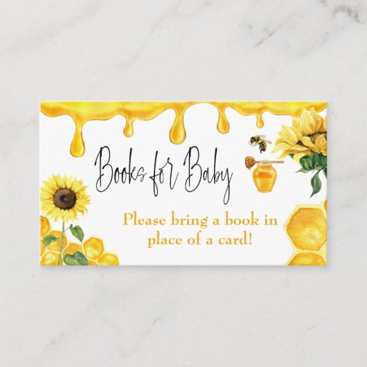 Bijengeel honingkarton voor het spelen van Baby sh Informatiekaartje (Voorkant)