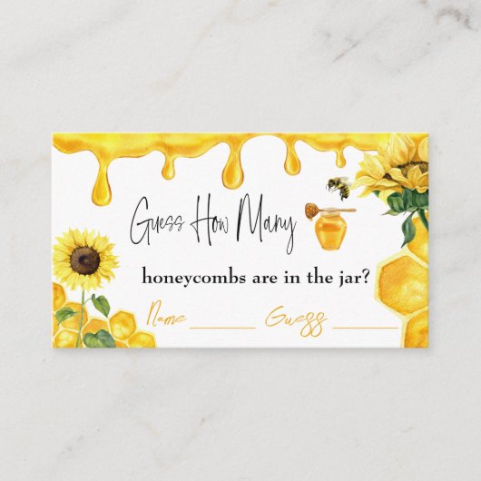 Bijengeel honingras raden hoeveel Baby shower er a Informatiekaartje (Voorkant)