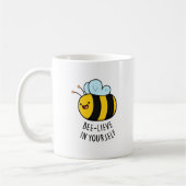 Bijengeloof in Yourself Funny Bee Pun Koffiemok (Links)