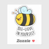 Bijengeloof in Yourself Funny Bee Pun Sticker (Vel)
