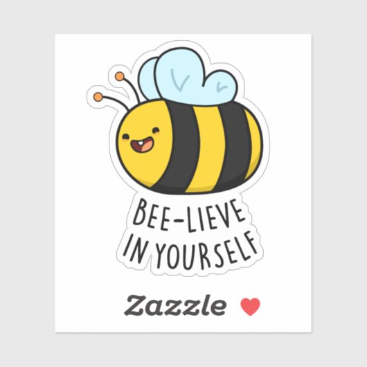 Bijengeloof in Yourself Funny Bee Pun Sticker (Vel)