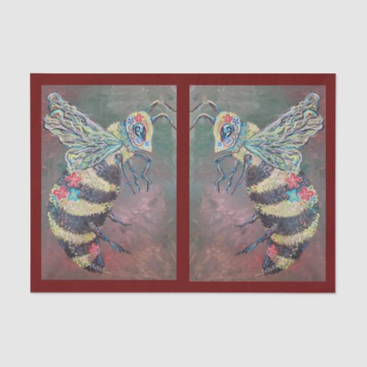 bijengelukkig schilderij tissuepapier (Voorkant)