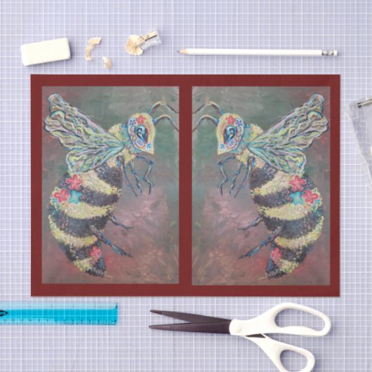 bijengelukkig schilderij tissuepapier (Craft)