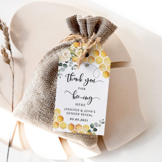 Bijengeslacht onthullen dank u label cadeaulabel