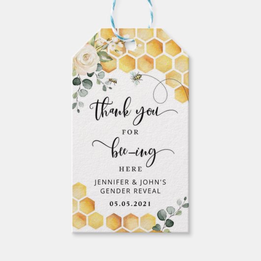 Bijengeslacht onthullen dank u label cadeaulabel (Voorkant)