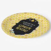 Bijengeslacht onthult Baby shower Papieren Bordje (Gekanteld)