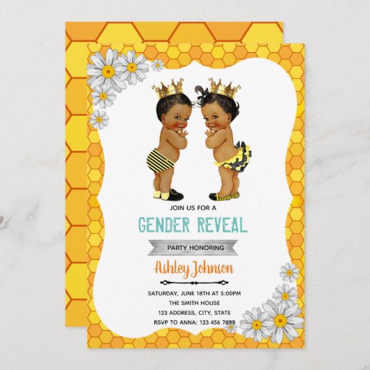 Bijengeslacht onthult partij van het Afrikaans kin Feestdagenkaart (Voorkant / Achterkant)