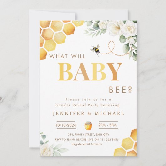 Bijengeslacht onthult partijneutraal wat zal Baby  Kaart (Voorkant)