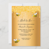 Bijengoud druppelt vrijgezellenfeest kaart (Voorkant)