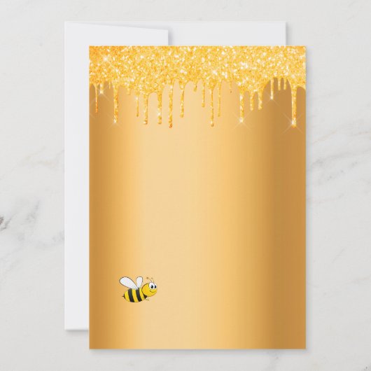 Bijengoud druppelt vrijgezellenfeest kaart (Achterkant)