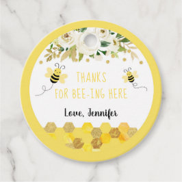 Bijengoud Floral Gender Neutral Baby shower Bedankjes Labels