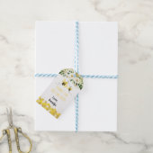 Bijengoud Floral Gender Neutral Baby shower Cadeaulabel (Met Touw)