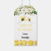 Bijengoud Floral Gender Neutral Baby shower Cadeaulabel (Voorkant)