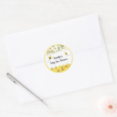 Bijengoud Floral Gender Neutral Baby shower Ronde Sticker (Envelop)