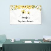 Bijengoud Floral Gender Neutral Baby shower Spandoek (Beurs)