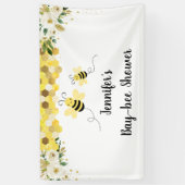 Bijengoud Floral Gender Neutral Baby shower Spandoek (Verticaal)