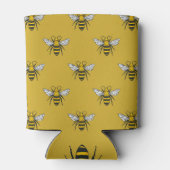 Bijenhaven: geel patroon blikjeskoeler (Achterkant)