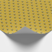Bijenhaven: geel patroon cadeaupapier (Hoek)