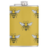 Bijenhaven:  geel patroon heupfles (Voorkant)