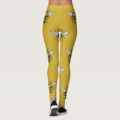 Bijenhaven: geel patroon leggings (Achterkant)