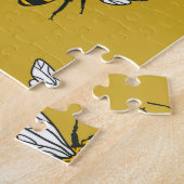 Bijenhaven: geel patroon legpuzzel (Zijkant)