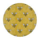 Bijenhaven:  geel patroon snijplank (Voorkant)