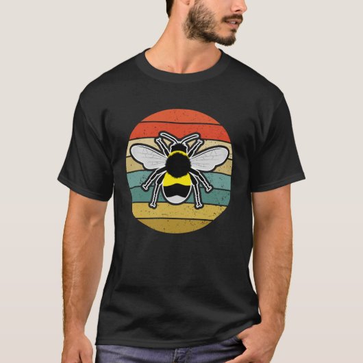 bijenhommel insectenliefde retro t-shirt (Voorkant)