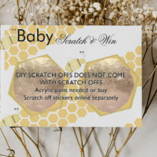 Bijenhoning Baby Shower Spel DIY Krabkaart Aankondigingskaart