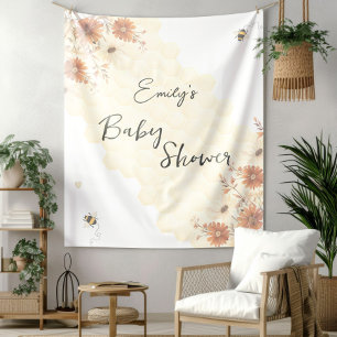 Bijenhoning Boho Wilde Bloem Baby Shower Wandkleed