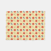 Bijenhoning en -bloem fleece deken (Voorkant (Horizontaal))