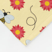 Bijenhoning en -bloem fleece deken (Hoek)