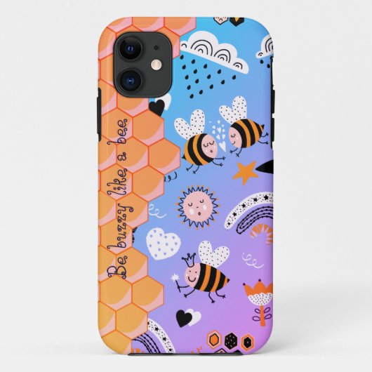 Bijenhoning-Honeycomb iPhone Case (Achterkant)