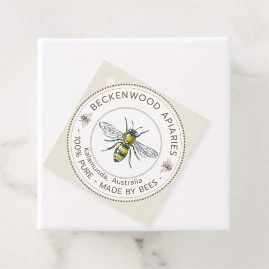  bijenhoning kraft Neck Label Bijenteler (In situ)