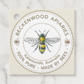  bijenhoning kraft Neck Label Bijenteler (Voorkant)