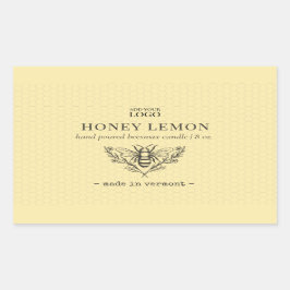 bijenhoning of bijenwas productetiket rechthoekige sticker