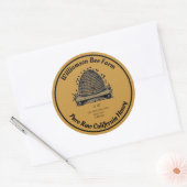 Bijenhoning Pot Imkerlabel | Pure Rauw  Honing Ronde Sticker (Envelop)