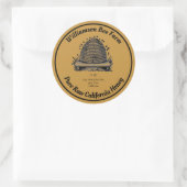 Bijenhoning Pot Imkerlabel | Pure Rauw  Honing Ronde Sticker (Tas)