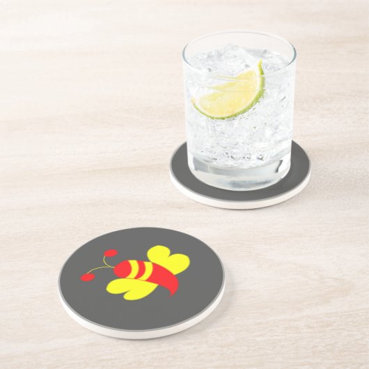 Bijenhoningbij Bumble Bee Zandsteen Onderzetter (Zijkant)