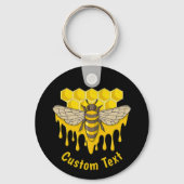 Bijenhoningbijenkop-Sleutelhanger Sleutelhanger (Voorkant)