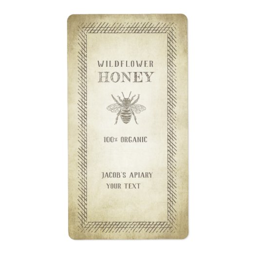  bijenhoningpot etiket (Voorkant)