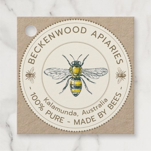  bijenhoningpot Label imker (Voorkant)