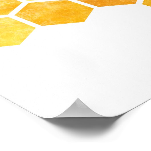 Bijenhoningraat geel poster (Hoek)