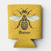 Bijenhoningraat Gepersonaliseerde naam Honingbijen Blikjeskoeler (Achterkant)