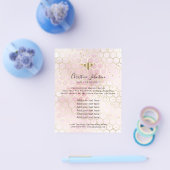 bijenhoningraat op roze rood aquarel flyer (Enkel)