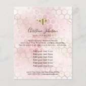 bijenhoningraat op roze rood aquarel flyer (Voorkant)